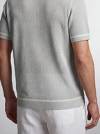 Men's Open Knit Camp Collar Short Sleeve Summer Shirt