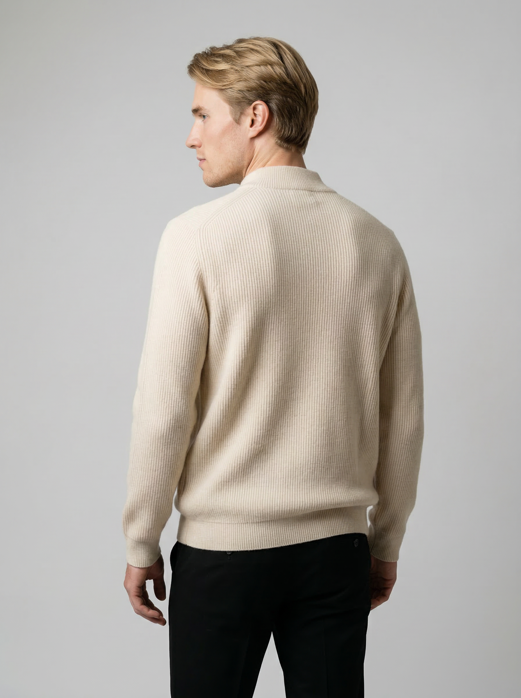 Men's Ottoman Rib Wool Cashmere Knitted Vest