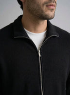 Men's Ottoman Rib Wool Full Zip Cardigan