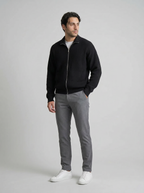 Men's Ottoman Rib Wool Full Zip Cardigan