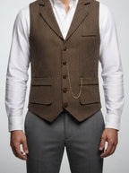 Men's Peak Lapel Single Breasted Wedding Waistcoat
