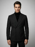 Men's Peak Lapel Wrap Front Single Button Blazer