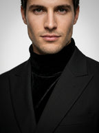 Men's Peak Lapel Wrap Front Single Button Blazer