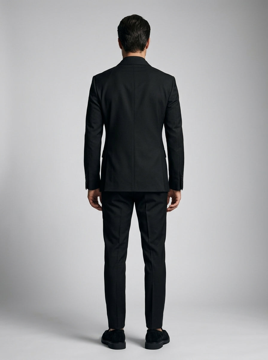 Men's Peak Lapel Wrap Front Single Button Blazer