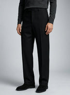 Men's Pleated Wide Leg Suit Trousers
