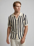 Men's Pointelle Knit Camp Collar Shirt