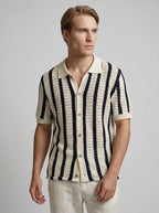 Men's Pointelle Knit Camp Collar Shirt