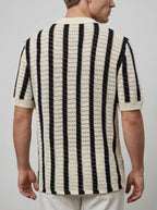 Men's Pointelle Knit Camp Collar Shirt