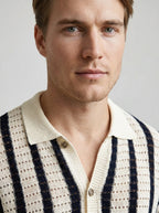 Men's Pointelle Knit Camp Collar Shirt