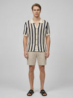 Men's Pointelle Knit Camp Collar Shirt