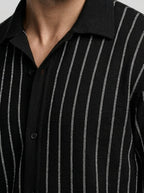 Men's Pointelle Stripe Knit Two Piece Set