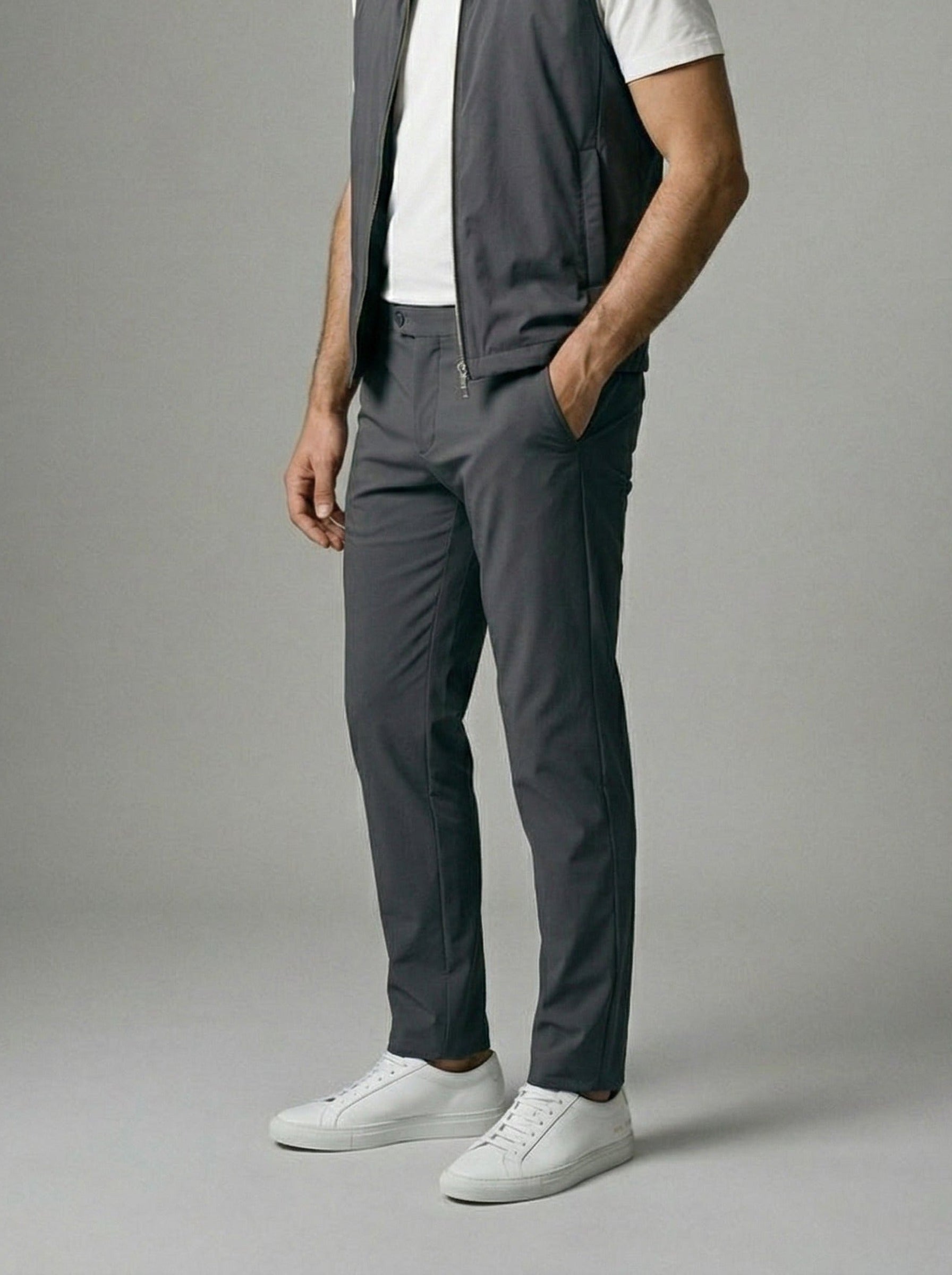 Men's Reversible Gilet and Slim Trousers Two Piece Set