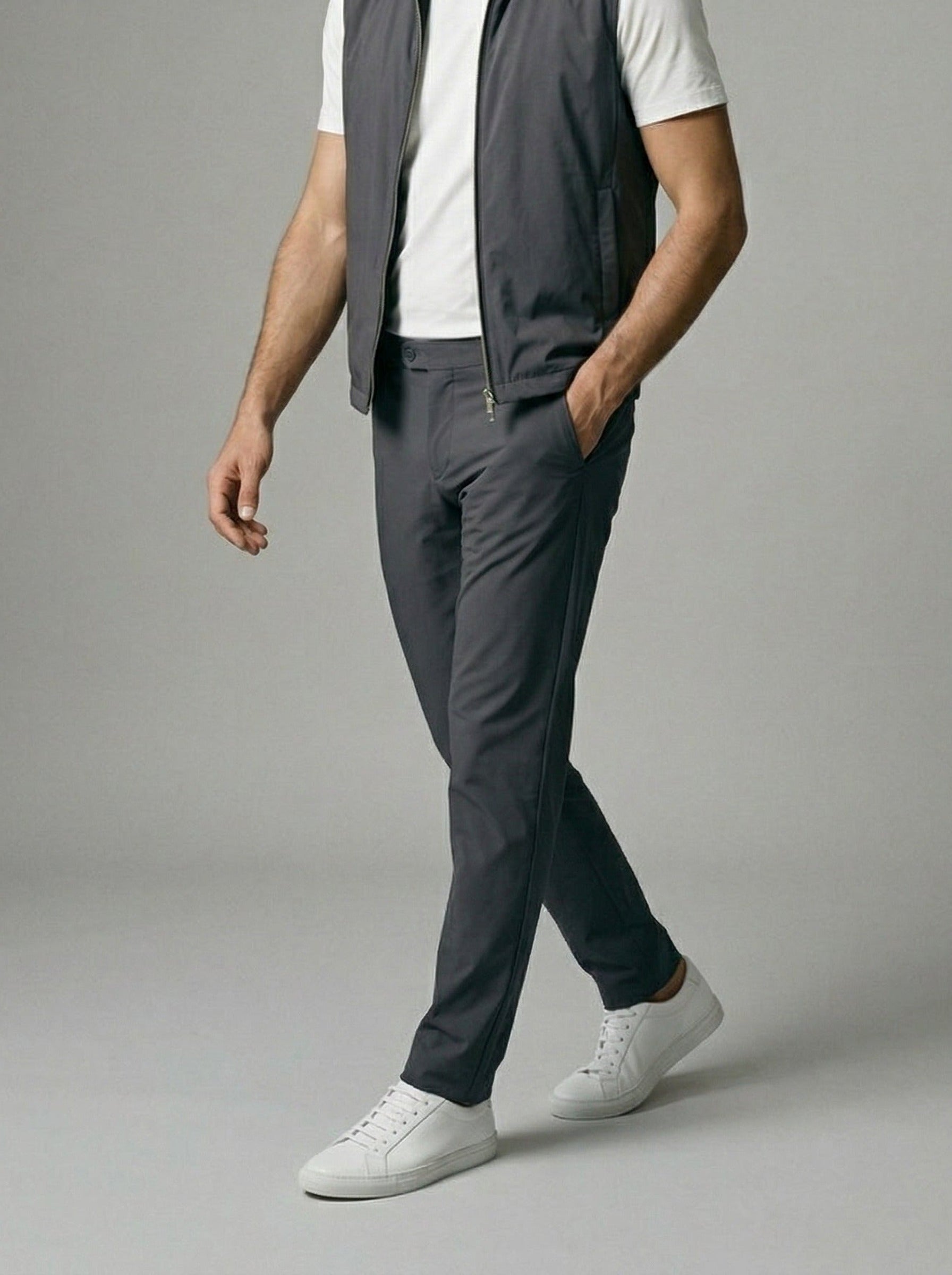 Men's Reversible Gilet and Slim Trousers Two Piece Set