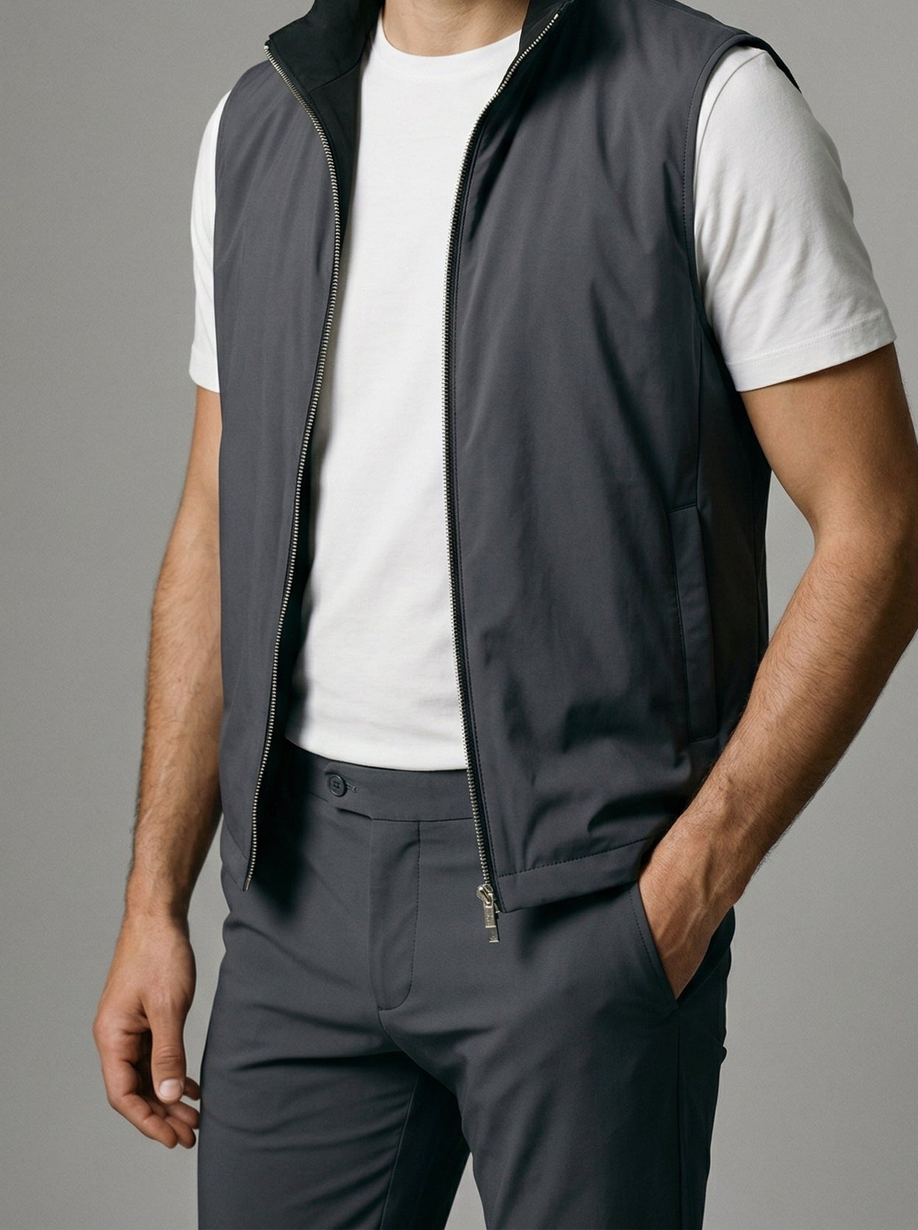 Men's Reversible Gilet and Slim Trousers Two Piece Set