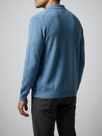 Men's Ribbed Button Front Flat Collar Cardigan