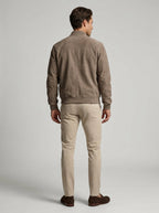 Men's Ribbed Collar Zip Bomber Jacket