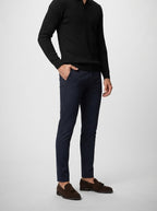 Men's Ribbed Knit Long Sleeve Polo Shirt