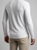 Men's Ribbed Stretch Knit Long Sleeve Henley