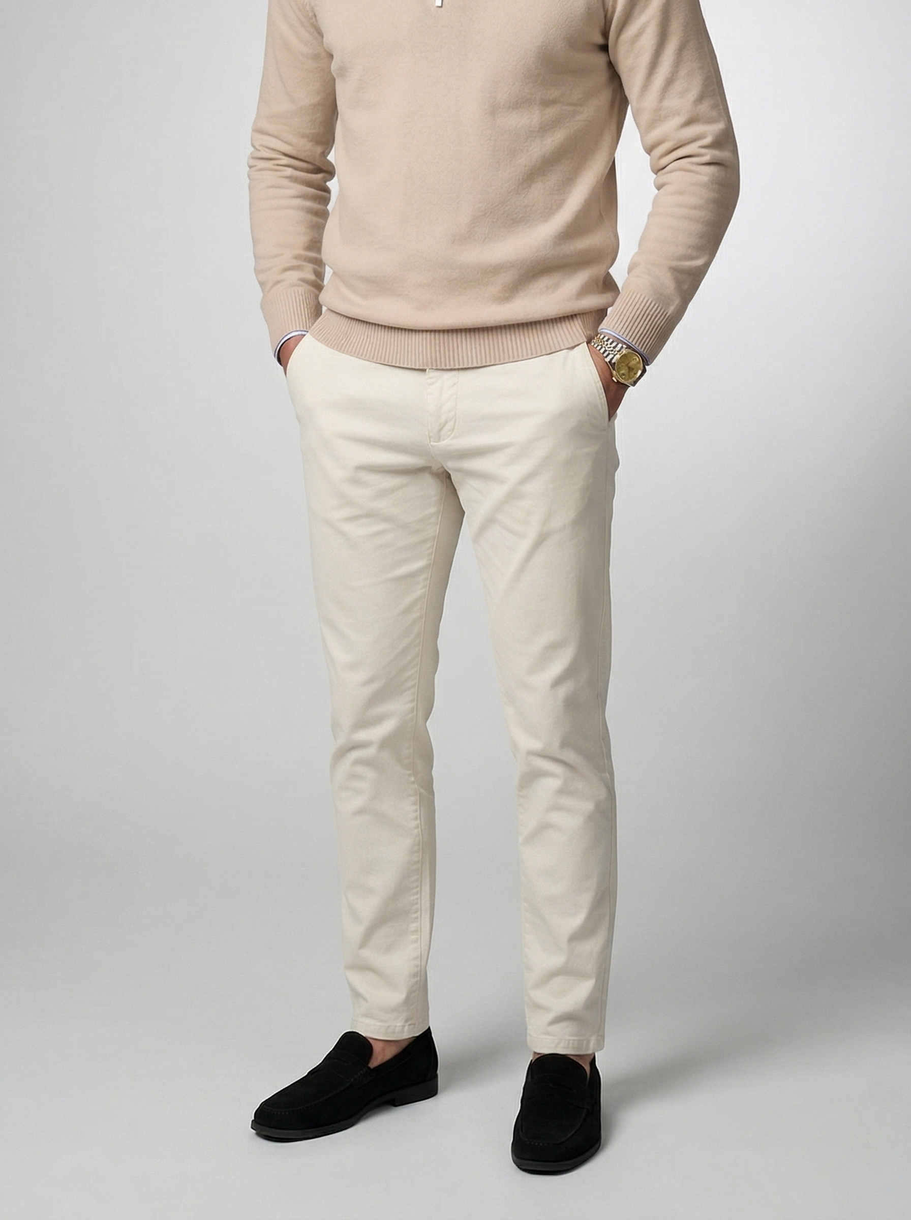 Men's Slim Fit Mock Neck Half Zip Jumper
