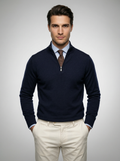 Men's Slim Fit Mock Neck Half Zip Sweater