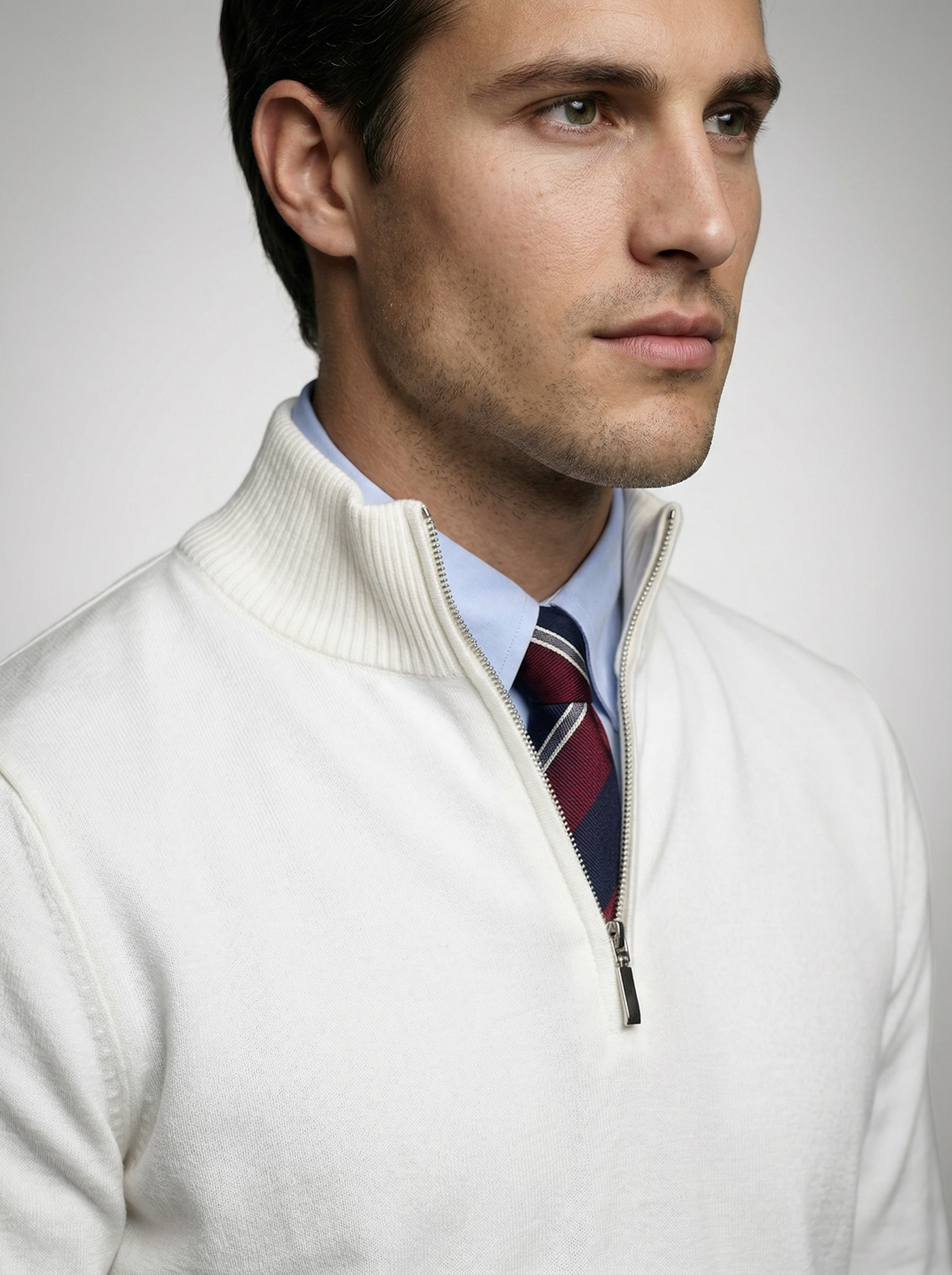 Men's Slim Fit Mock Neck Half Zip Sweater