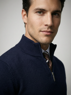 Men's Slim Fit Mock Neck Half Zip Sweater