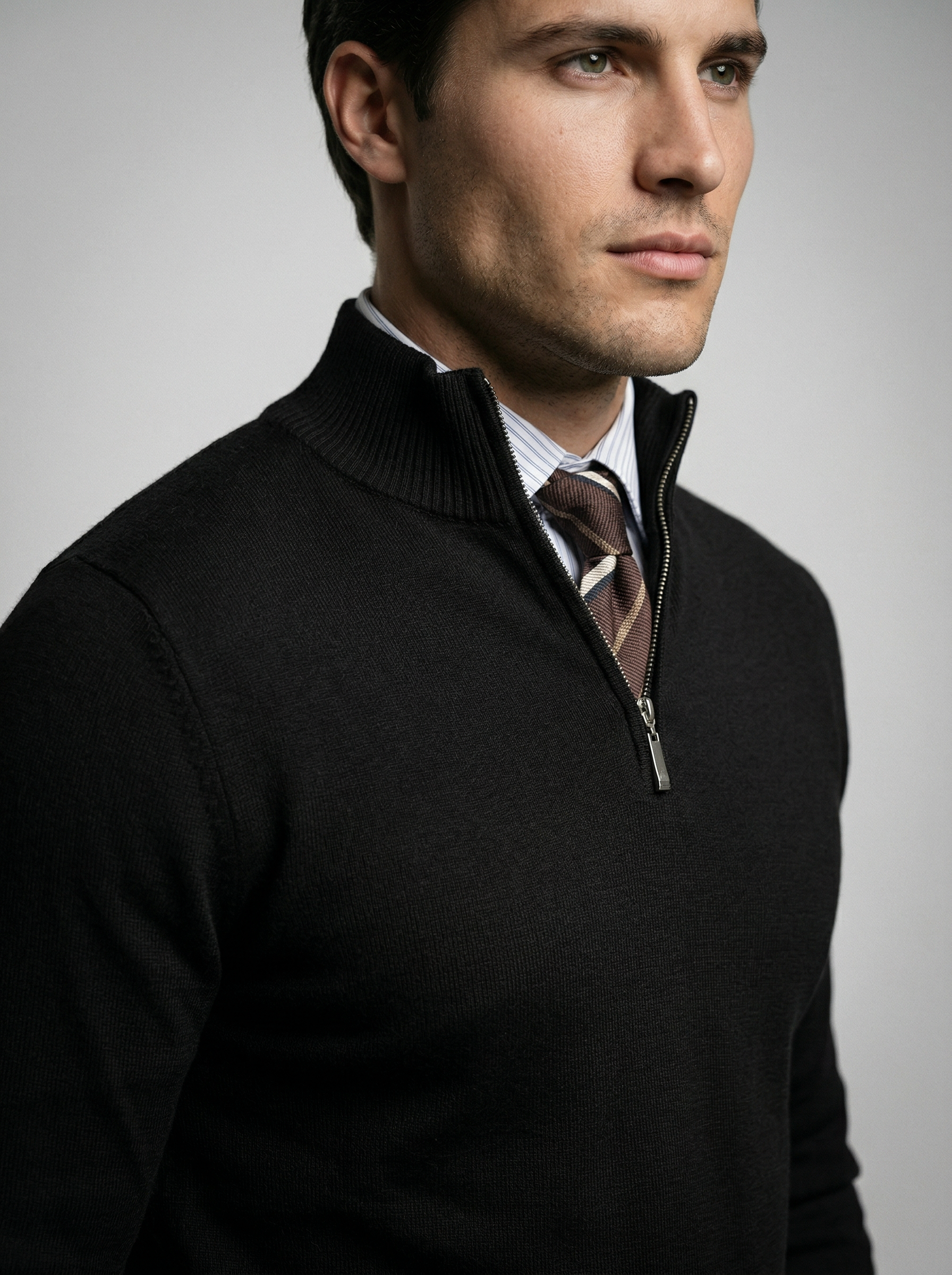 Men's Slim Fit Mock Neck Half Zip Sweater