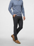 Men's Smart-Casual Cable Knit Long Sleeve Polo Shirt