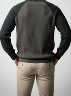 Men's Smart-Casual Knit Long Sleeve Quarter Zip Polo Shirt