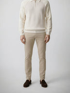 Men's Smart-Casual Knit Long Sleeve Quarter Zip Polo Shirt