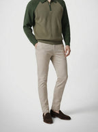 Men's Smart-Casual Knit Long Sleeve Quarter Zip Polo Shirt
