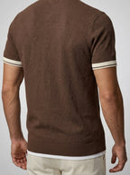 Men's Smart-Casual Knit Quarter Zip Polo Shirt