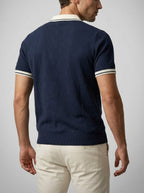 Men's Smart-Casual Knit Quarter Zip Polo Shirt
