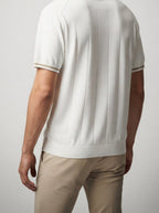 Men's Smart-Casual Knitted Short Sleeve Zip Polo Shirt