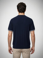 Men's Smart-Casual Knitted Short Sleeve Zip Polo Shirt