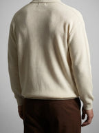 Men's Smart-Casual Oversized Waffle Knit Long Sleeve Polo Shirt