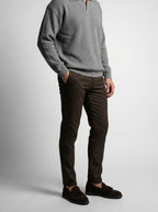 Men's Smart-Casual Oversized Waffle Knit Long Sleeve Polo Shirt