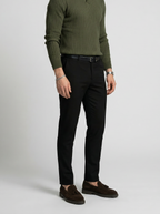 Men's Smart-Casual Ribbed Knit Slim Fit Long Sleeve Polo Shirt