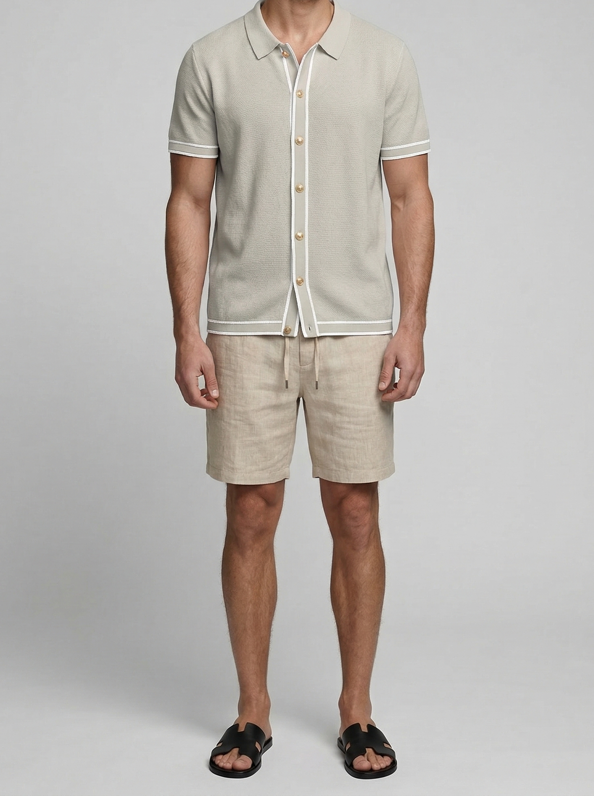 Men's Smart-Casual Short Sleeve Knit Polo Shirt