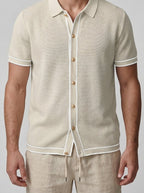 Men's Smart-Casual Short Sleeve Knit Polo Shirt