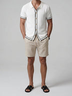 Men's Smart-Casual Short Sleeve Knit Polo Shirt