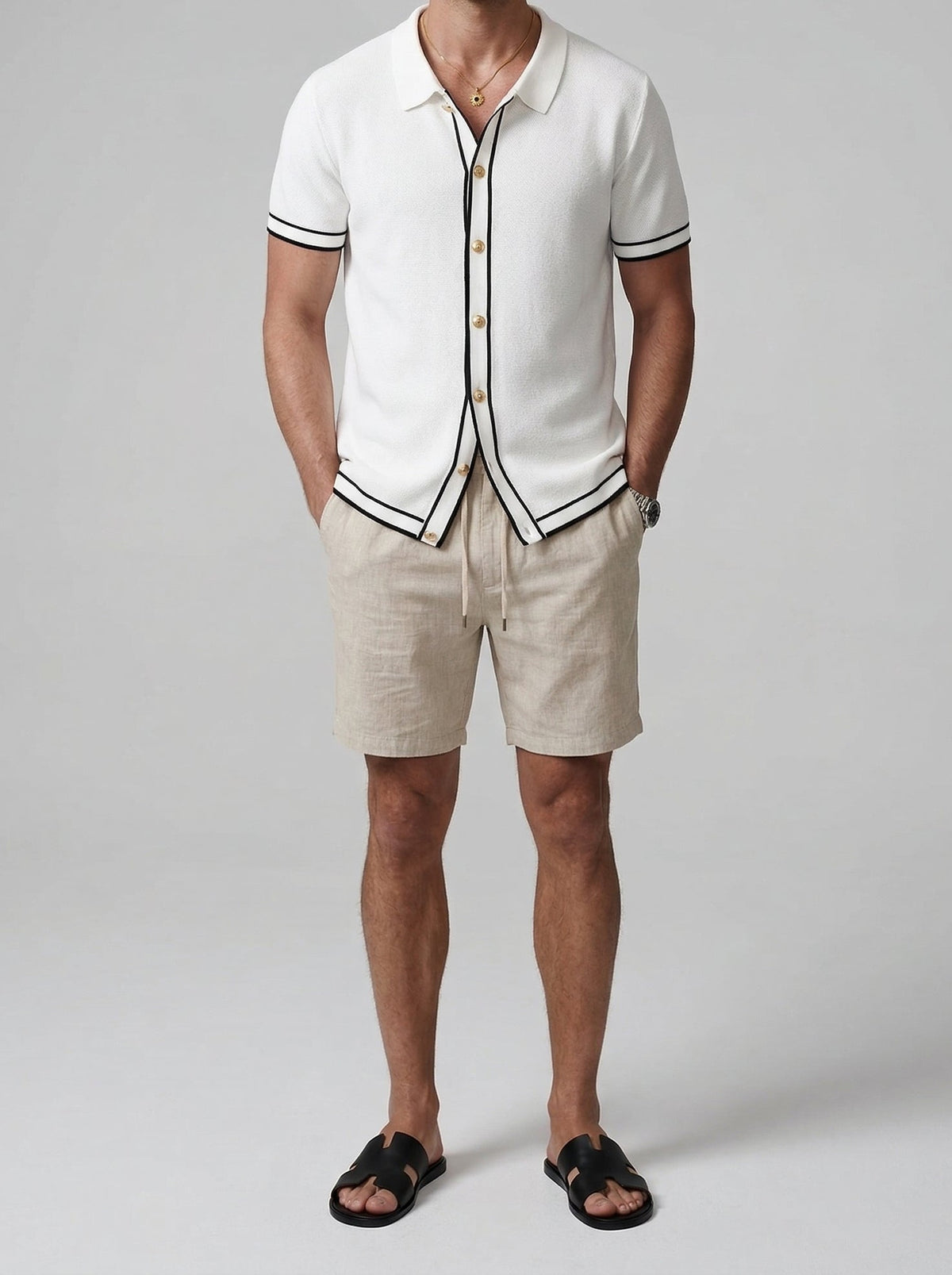 Men's Smart-Casual Short Sleeve Knit Polo Shirt