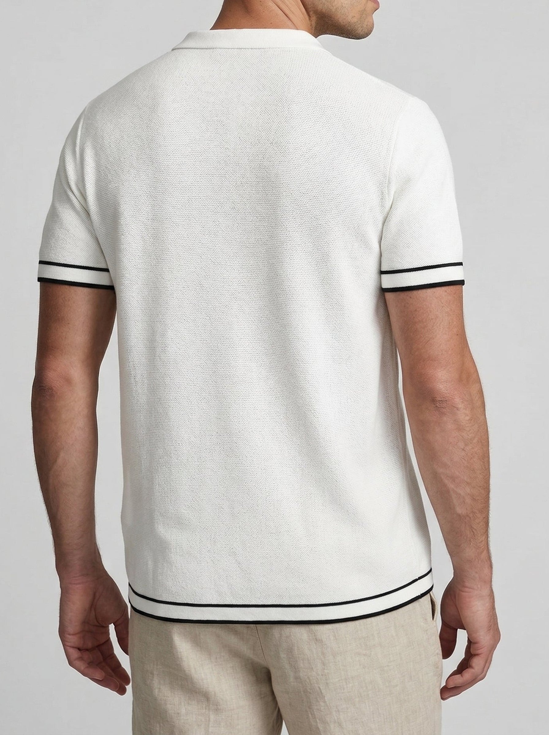 Men's Smart-Casual Short Sleeve Knit Polo Shirt