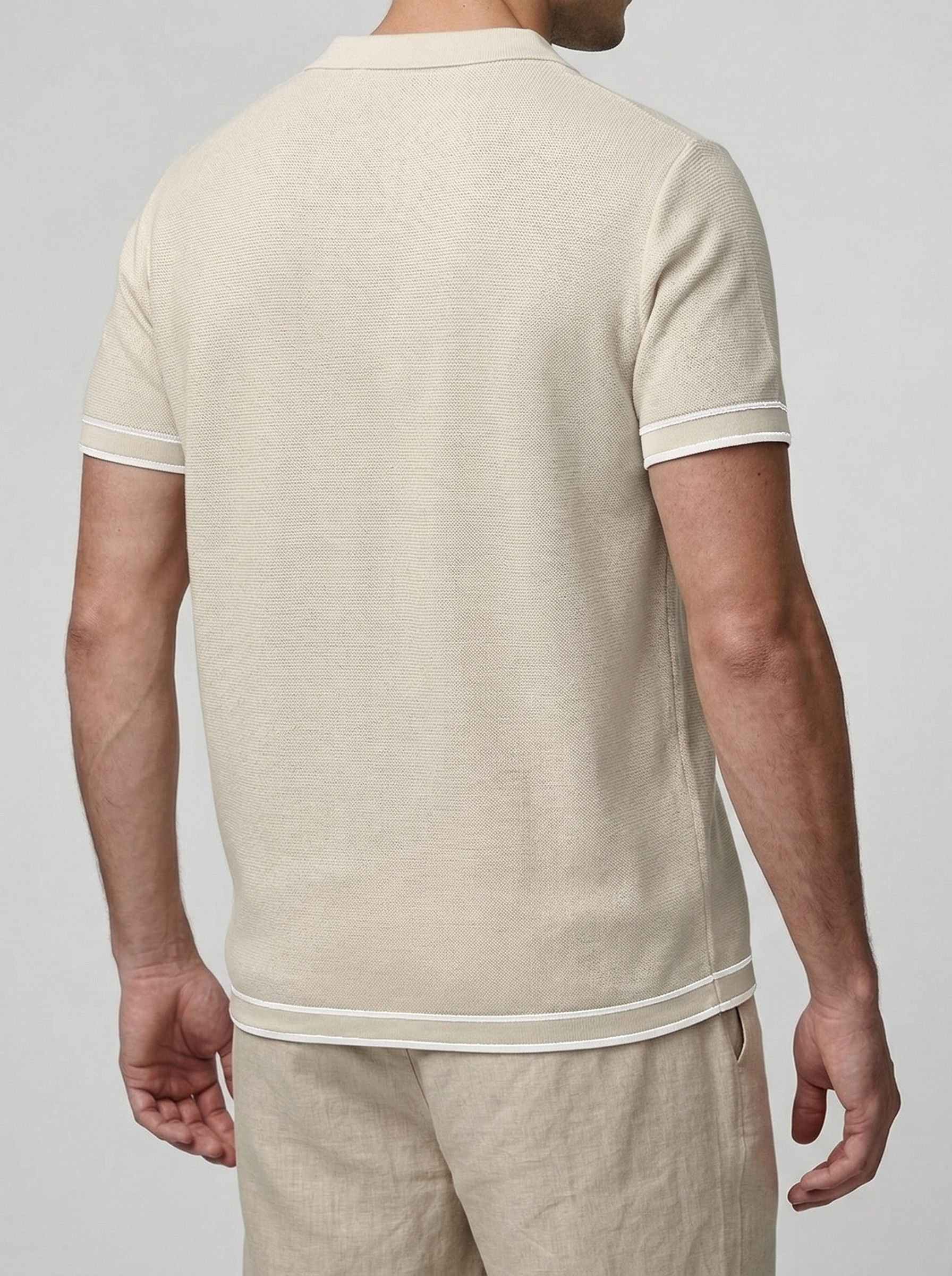 Men's Smart-Casual Short Sleeve Knit Polo Shirt