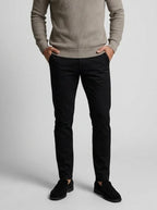 Men's Smart-Casual Waffle Knit Slim Fit Long Sleeve Polo Shirt