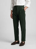 Men's Smart Corduroy Pleated Tapered Trousers