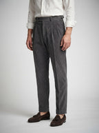 Men's Smart Corduroy Pleated Tapered Trousers