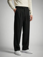 Men's Smart Double Pleat Wide Leg Trousers