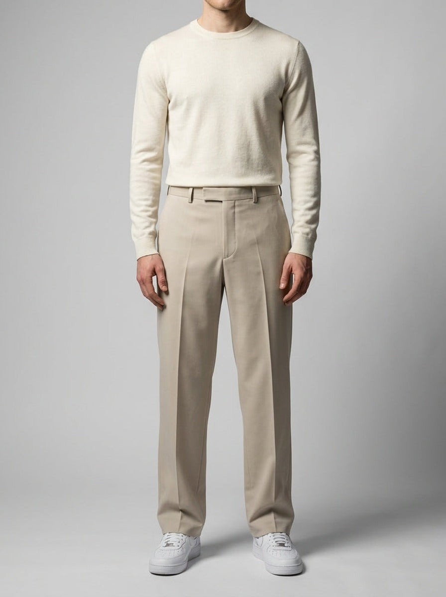 Men's Smart Double Pleat Wide Leg Trousers
