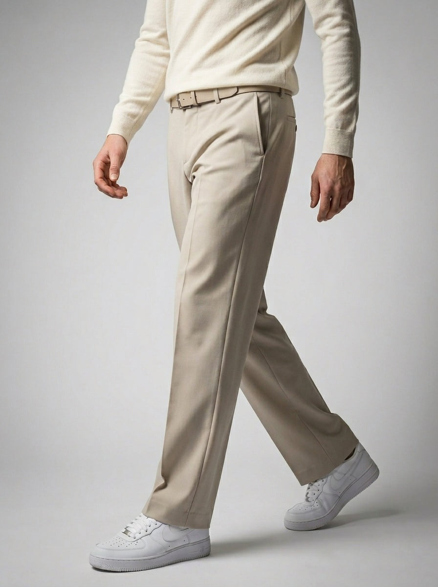 Men's Smart Double Pleat Wide Leg Trousers
